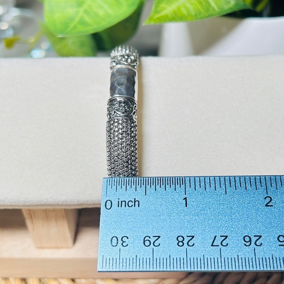 Periwinkle By Barlow Ornate Silver Tone Bangle Bracelet - Picture 7 of 8